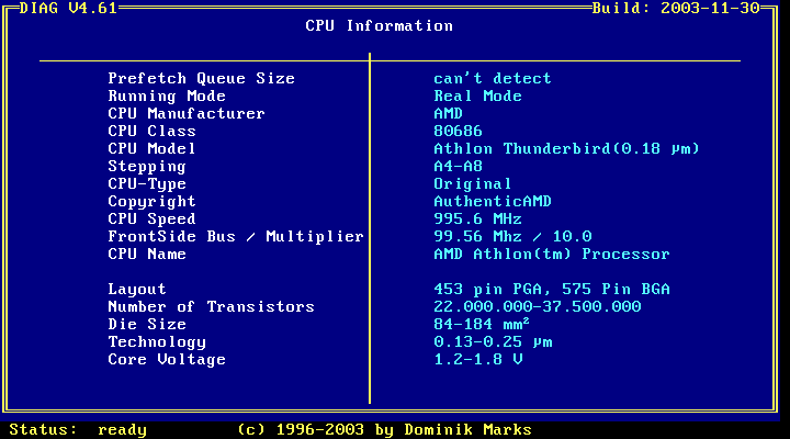 DIAG Screenshot